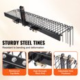 thumbnail image 3 of VEVOR Tow Behind Landscape Rake, 72" Tow Dethatcher with 32 Steel Tines, Lawn Dethatcher Rake Attaches to Category 1, 3 Point Hitch for Tractor, for Leaves, Pine Needles, Straw, and Grass, 3 of 9