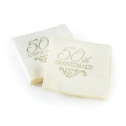 Hortense B. Hewitt Hortense B Hewitt 50th Anniversary Cocktail Napkins 50 pack, gold