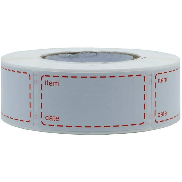 Hybsk 1 x 2 Inch Food Storage Labels Freezer & Refrigerator Freezer Labels Adhesive Label 500 Per Roll (Red)