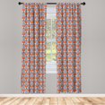thumbnail image 4 of Ambesonne Animals Window Curtains, Foxes on Stripes, Each 28" W x 84" L, Vermilion and Champagne, 4 of 4