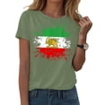 thumbnail image 2 of GEWSEY Women's Lion Sword Sun Iran Flag Crew Neck Short Sleeve Cotton T-Shirt (Light Green, M), 2 of 6