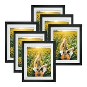 6 Pack 8x10 Picture Frames, Black Wall Mount and Tabletop Photo Frame with Mat for 8 by 10 Picture