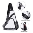 thumbnail image 2 of Bolsas de pecho de PVC transparentes unisex Bolso cruzada grande con cremallera (Negro), 2 of 5