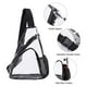 thumbnail image 2 of Bolsas de pecho de PVC transparentes unisex Bolso cruzada grande con cremallera (Negro), 2 of 5