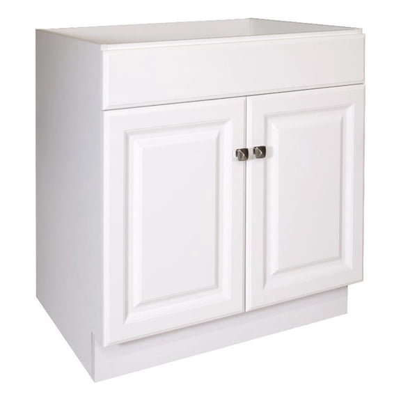 Pemberly Row 2-Door Ready to Assemble Wood Vanity Base in White 30-Inch