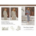 thumbnail image 5 of PRETTYGARDEN Women's 2 Piece Sets Lounge Striped Sweater Fall Casual Long Sleeve Knit Midi Skirts Matching Travel Outfits, 5 of 6