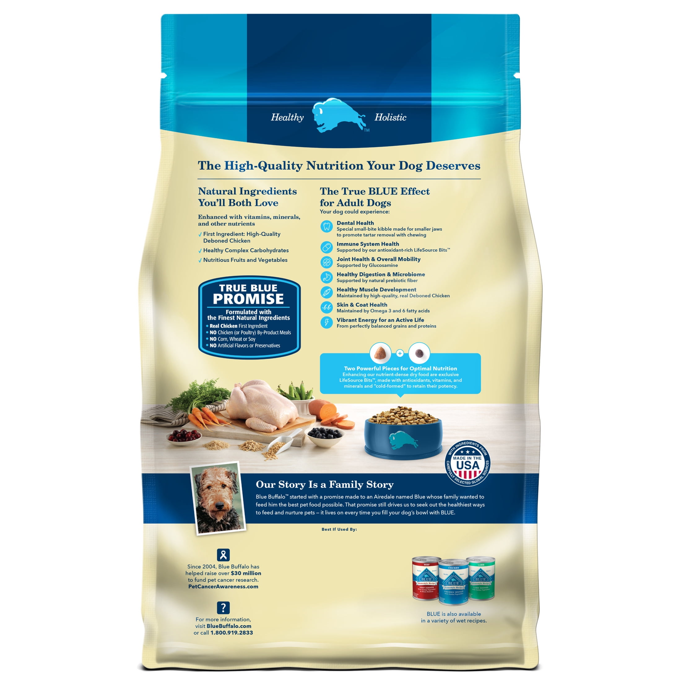 Blue Buffalo Life Protection Formula Adult Small Bite Dry Dog Food, Chicken & Brown Rice, 15 lbs