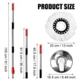 thumbnail image 4 of 360° Spin Mop Stick with 4 Microfiber Replacement Heads, 61 Inch Adjustable Stainless Steel Handle, for Home, Dorm Holiday Floor Cleaning, 4 of 8