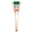 thumbnail image 3 of 3.25ct round cut green emerald 18k rose gold 3 stone Bridal Wedding Engagement Promise Anniversary Ring for Women size 5.5, 3 of 7