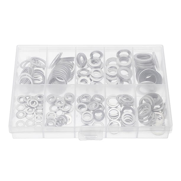 Junta Sólida De 220 Uds., Junta De Sellado De Acero Inoxidable, Junta De Aluminio Inoxidable, Junta De Aluminio De Varios Tamaños, Juego De Anillos De Sellado Liso Para Máquina Sweethay TO002988-00