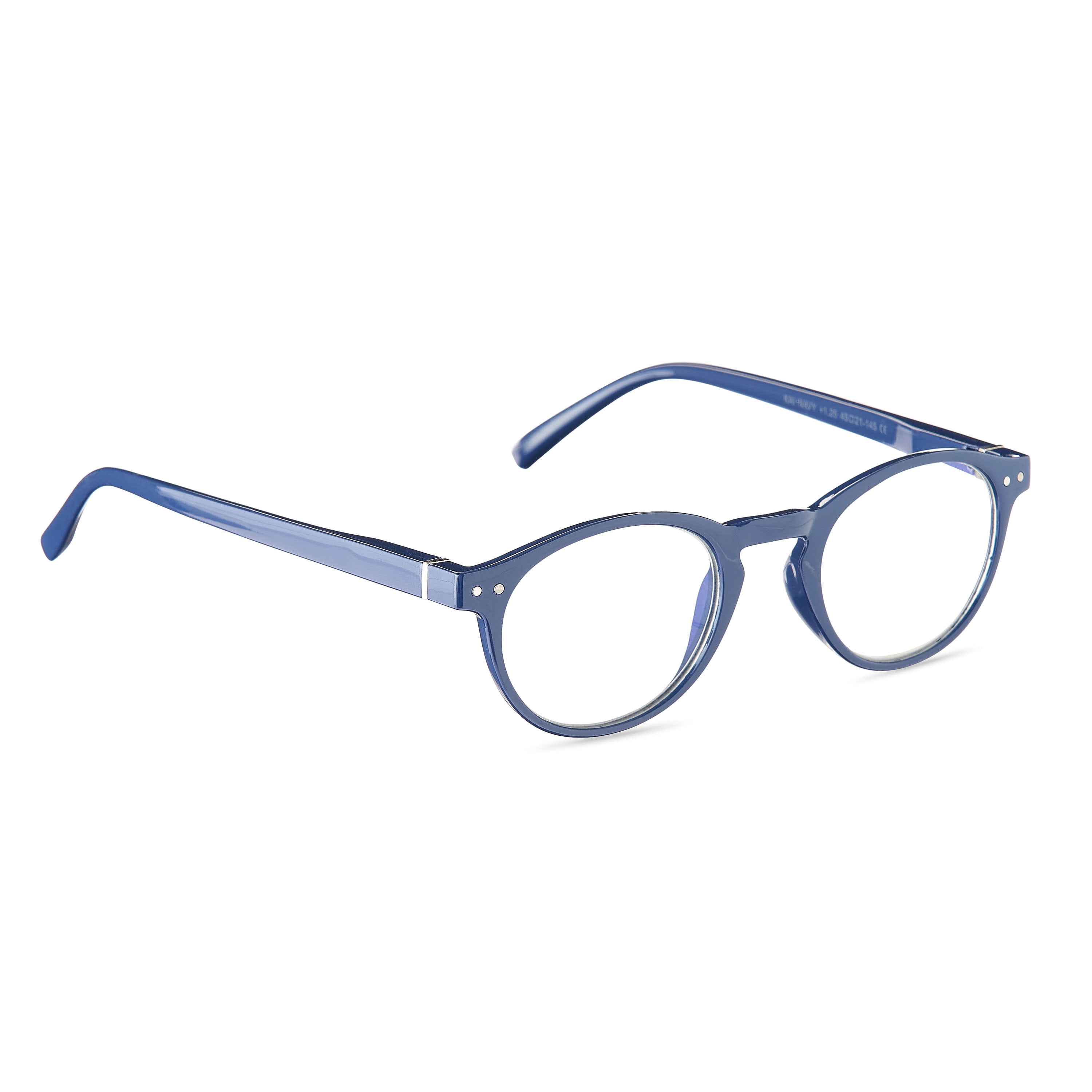Equate Unisex Kai Bluelight Readers with Case, Navy, +1.25