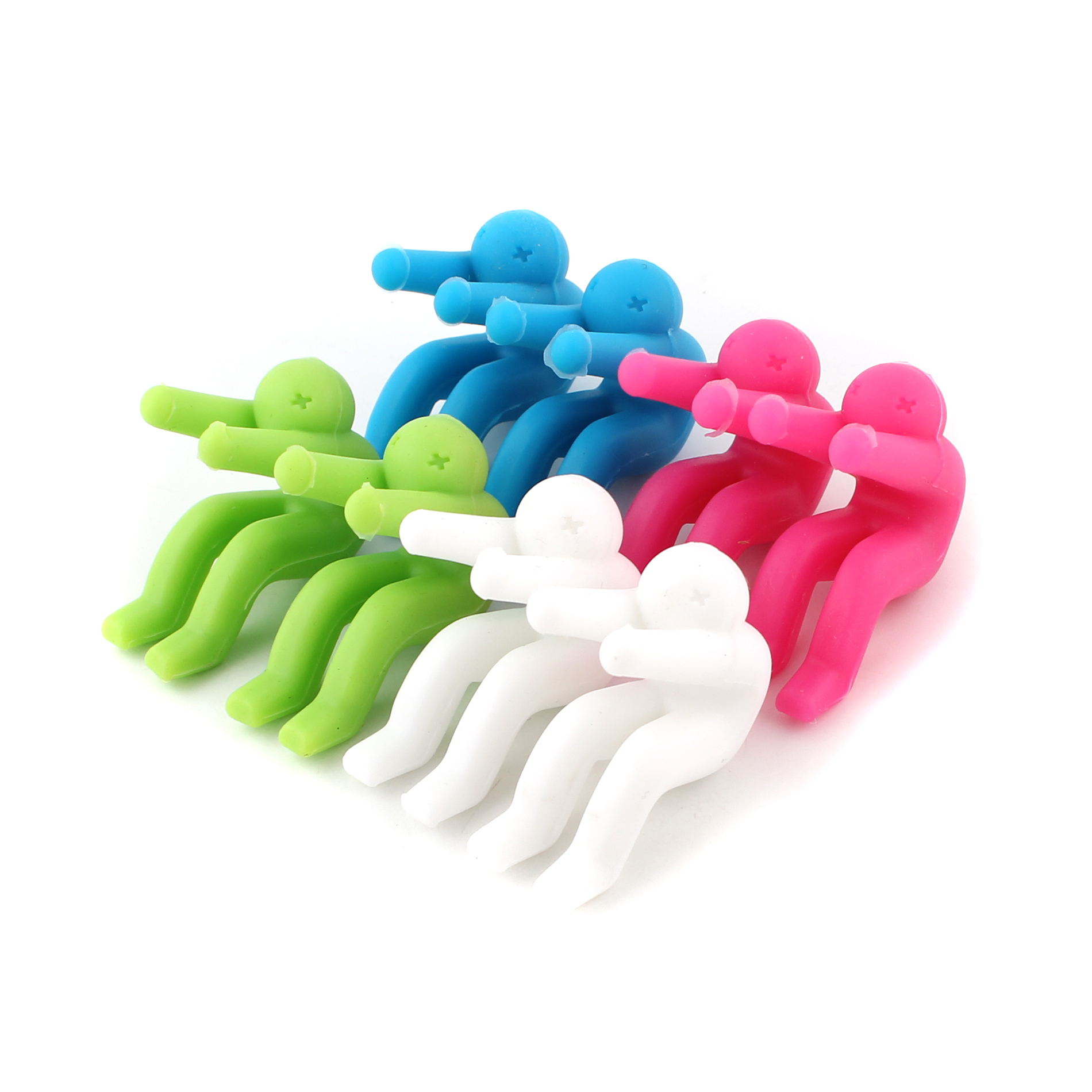 Silicone Little People Pot Lid Lifters Kitchen Tool - Set of 2 +Hook Y 