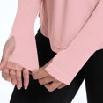 thumbnail image 5 of larppty Women Shirts Long Sleeve with Thumb Holes Workout Quick Dry Athletic Hiking Running Tops (Pink, S), 5 of 7