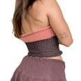 thumbnail image 3 of Womens Halter Crop Cami Tops  Sleeveless Contrast Color Slim Fit Ruched Knit Camisole, 3 of 4