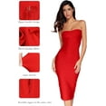 thumbnail image 4 of Women's Midi Cocktail Dresses Strapless Bandage Bodycon Dress Wedding Party Dress, 4 of 6
