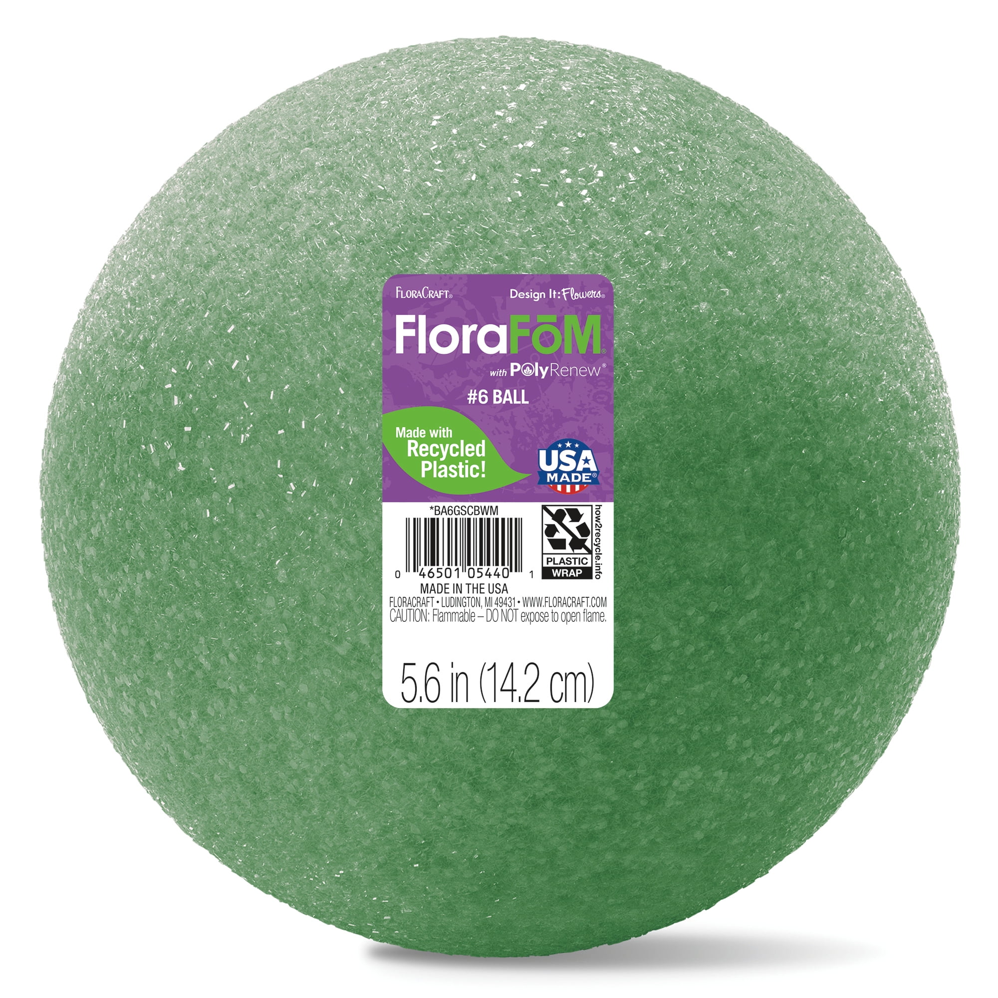 (2 pack) FloraCraft FloraFōM Foam Ball 5.6" Green