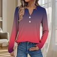 thumbnail image 2 of T-Shirt à Manches Longues pour Femmes Liquidation Femmes Chemises Mixtes Femmes Mode Décontractée Hauts à Boutons à Manches Longues Chemises Blouses Hauts, 2 of 6