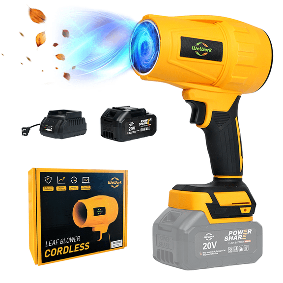 Wework Handheld Leaf Blower, 20V Portable Cordless Leaf Blower with 1 x 3.0Ah Battery, for Patio Cleaning, Lawn Care