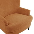 thumbnail image 5 of Christopher Knight Home Accent Chair with Ottoman, Tapered Wood Legs, Caramel, 5 of 9