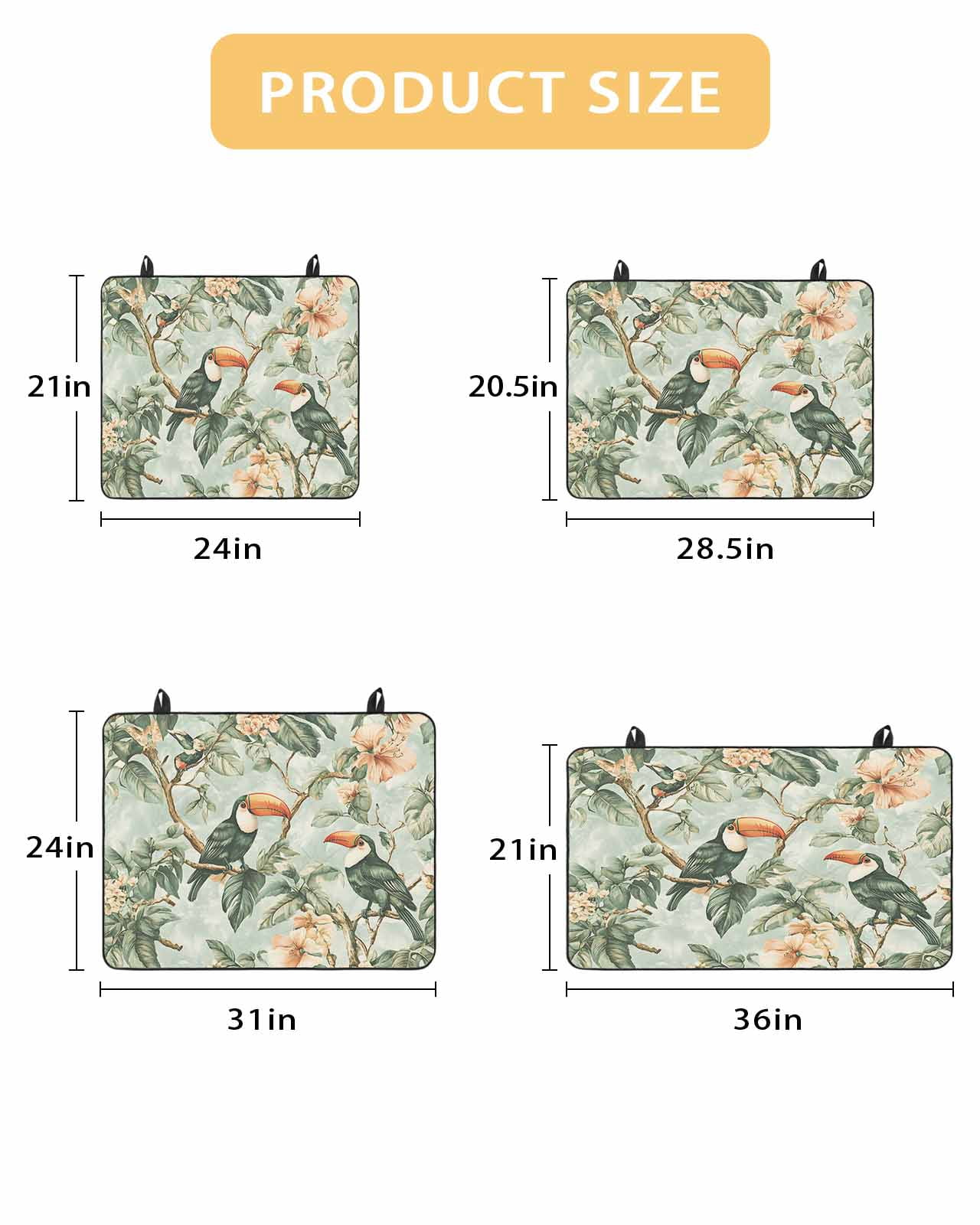 nqOlkjepod Large Induction Cooktop Protector Mat 24"x21", Flower Bird Stove Top Covers for Electric Stove, Pink Flower Green Palm Leaves Watercolor Stove Burner Cover Mats, Glass Top Stove Cover