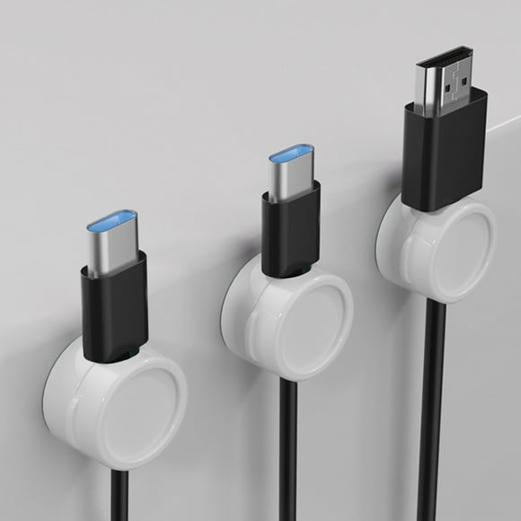 Fiudx Organizador de Cables, Soporte Magnético de Escritorio, Elegante Soporte para Cables de Datos, Solución de Carga Sin Enredos, Decoración para El Hogar y La Oficina, Gestión Eficiente Del Espaci