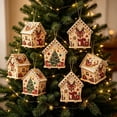 thumbnail image 2 of Clearance! Christmas 3D Wooden House Art DIY Kit Relaxing Craft, Holiday Christmas Handmade Pearl Art Kit Decoration Gifts Interactive Handmade Project for Kidults Family Holiday Activity #23, 2 of 6