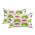 thumbnail image 2 of Mushroom Frog Pattern Queen Size Satin Pillowcase 30''x20'' Double-Sided Print Soft Wrinkle Resistant, 2 of 9