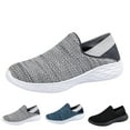 thumbnail image 3 of Dakaela Mens Walking Shoes Casual Athletic Running Work Sneakers Knit Boat Casual Loafers Grey 9.5, 3 of 4