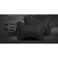 thumbnail image 3 of Acaige 1pc PU Leather Car Headrest Seat Head Neck Rest Pillows Wear-resistant Black+Red, 3 of 5