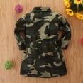 thumbnail image 6 of KYAIGUO 1-7T Girls Spring Camouflage Trench Coat for Kids Toddler,Baby Long Sleeve Knee-Length Outerwear Classic Button down T-Shirt Jacket Overcoat Fall Single Breasted Windbreaker with Bow-Tie Belt, 6 of 10