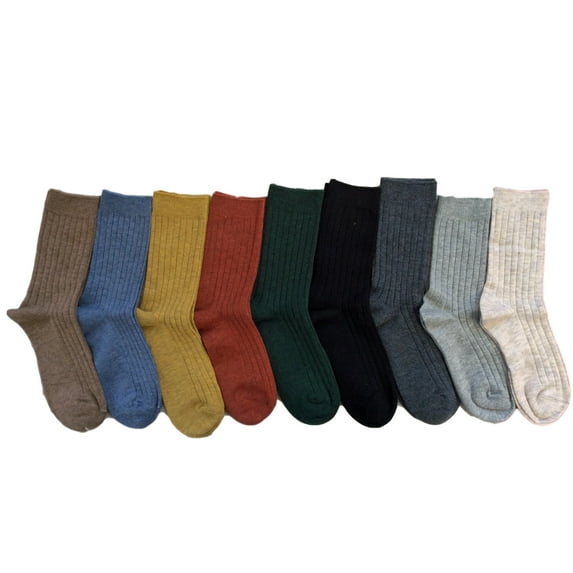 Lian LifeStyle Baby's 4 Pairs Pack Fashion Soft Wool Crew Socks S(13-15cm) HR1618 Dark Grey