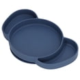 thumbnail image 4 of Platos divididos para niños, de silicona segura, plegables, con ventosas para evitar resbalones, para bebés y niños pequeños, color azul oscuro, 4 of 14