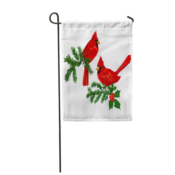 SIDONKU Colorful Northern Cardinal Red Bird Wildlife of Winter Sitting Garden Flag Decorative Flag House Banner 28x40 inch