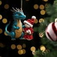 thumbnail image 3 of LanSuare Christmas Dinosaur and Santa Claus Ornament, 3.14Inch Multicolour Cute Dinosaur and Santa Claus Pendant, Suitable for Vehicle Interior, Gift Giving, Christmas Tree Decor, 3 of 4
