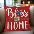 thumbnail image 6 of Patriotic Decor, Throw Pillow Covers 18x18 in 4th of July Linen Pillow Case, American Summer Outdoor Red White Blue Sofa Couch Bed Home Outdoor, 6 of 6
