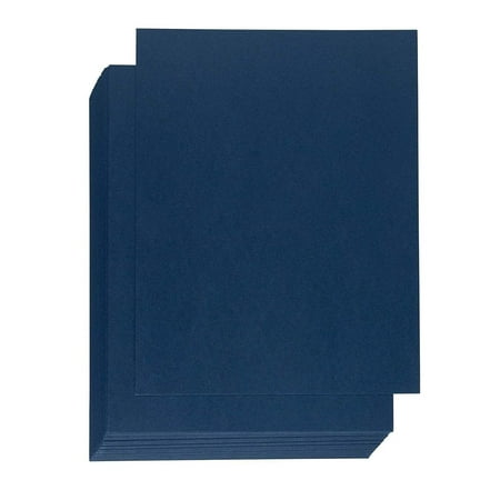 Binding Presentation Cover - 50-Pack Report Cover Paper, Letter Sized Cardstock Paper for Business Documents, School Projects, Un-Punched, 300GSM, Navy Blue, 8.5 x 11
