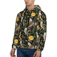 thumbnail image 3 of Wukai Owls And Plants Print Men Hoodies Fleece Sweatshirts Long Sleeve Sweaters Pullover Fall Outfits Winter Clothes-Small, 3 of 7