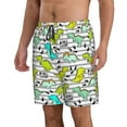 thumbnail image 2 of Goofa Funny Dinosaurs on Stripes Printed Mens Swim Trunks Summer Quick Dry Short Beach Swimwear Bathing Suits-Large, 2 of 9