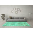 thumbnail image 3 of Ahgly Company Indoor Square Abstract Turquoise Blue Modern Area Rugs, 7' Square, 3 of 4