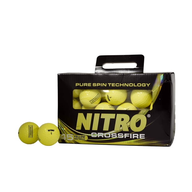 Pelotas de Golf NITRO Crossfire Paquete de 45 Amarillas