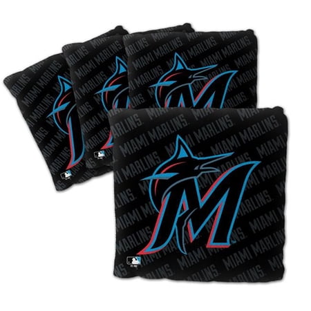 MLB Miami Marlins Cornhole Bags - 4PK - Black