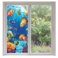 thumbnail image 2 of Ocean Coral Fish Window Privacy Film, Colorful Underwater World Seagrass Static Cling UV Sun Blocking Tint Film Heat Control Windows Films for Bedroom Bathroom, Window Stickers 35.4"x78.7", 2 of 8