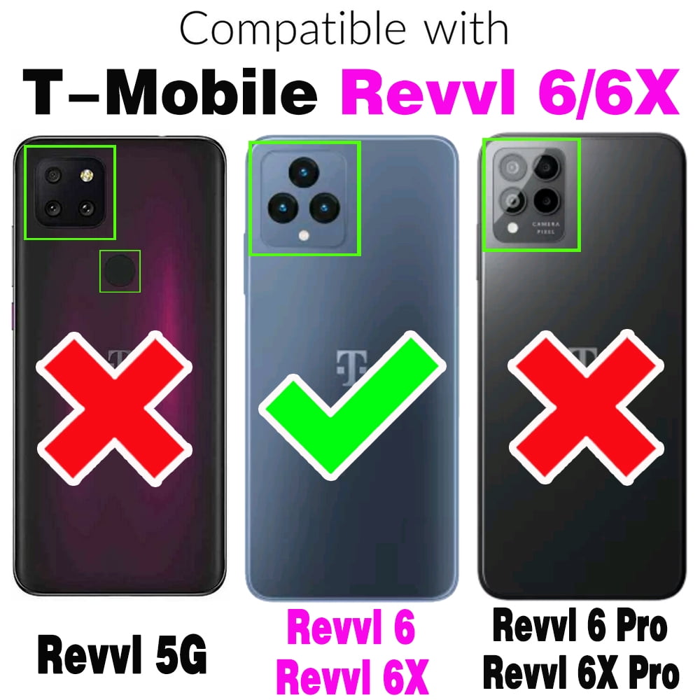 Compatible with T-Mobile Revvl 6/6X 5G Wallet Phone Case Tempered Glass Screen Protector Bling Crossbody Lanyard Strap Flip Zipper Purse Card Holder Cell Cover for Tmobile Revvl6 X Revv6X Women Green