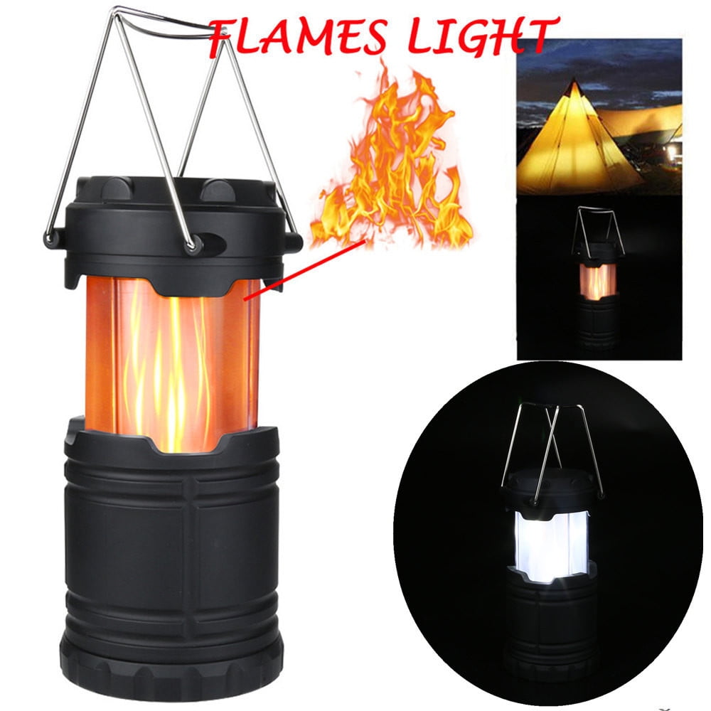 Mini LED Portable Light Lantern Outdoor Camping Hiking Light Flames Lamp Light