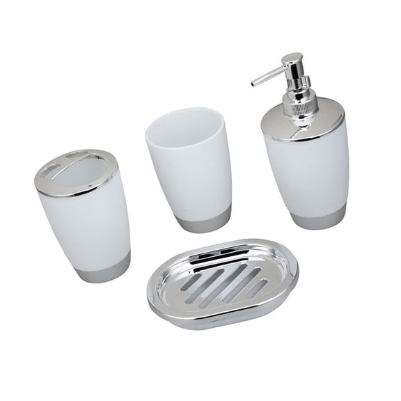 4Pcs Plastic Bathroom Accessories Toothbrush Holder Soap Dispenser Minimalists Decoration Waterproof Storage Dish