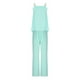 thumbnail image 5 of Ichuanyi liquidación de verano moda mujer hebilla de metal esling puro color sin mangas blusas de cuello redondo camisas tops puro color elástico cintura ancha de pantalones de piernas anchas juegos ICHUANYI WER202308210210, 5 of 6