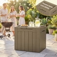 thumbnail image 3 of Homall 31 Gallon Outdoor Deck Box In Resin with Seat, Light Coffee, 3 of 7