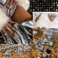 thumbnail image 2 of Set de anillos 17IF Vintage Silver Knuckle con turquesa para mujer, 2 of 7