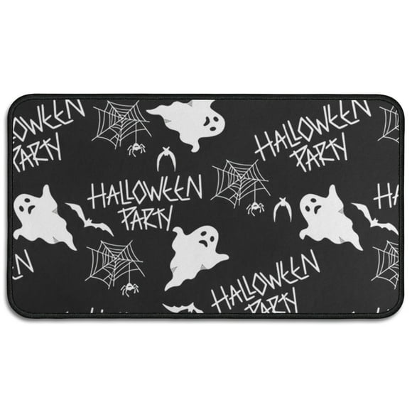 Tapis de Porte d'Entrée Halloween 17x30, Design Chaudron Sorcière Chat Noir - Tapis de Bienvenue Durable Intérieur Extérieur avec Support Antidérapant, Tapis d'Entrée Halloween