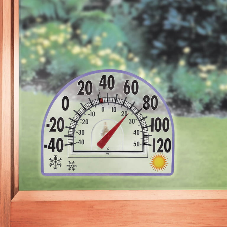 All Season Window Thermometer, Durable Plastic Casing, Easy Application -  Measures 6 7/8 Long By 5.5 High 